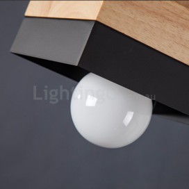 Modern/ Contemporary Wood Metal Wood Pendant Light