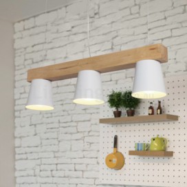 3 Light Modern/ Contemporary Wood Pendant Light