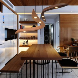 3 Light Modern/ Contemporary Wood Pendant Light