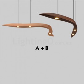 3 Light Modern/ Contemporary Wood Pendant Light