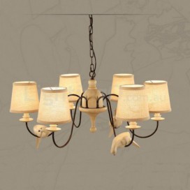 6 Light Rustic / Lodge Vintage Pendant Light