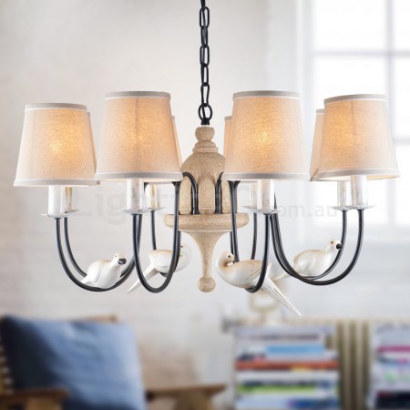 8 Light Rustic / Lodge Vintage Pendant Light