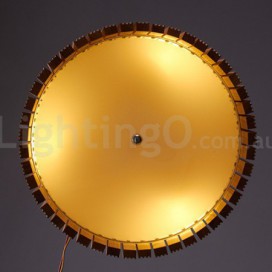 Modern/ Contemporary Wood Drum Pendant Light