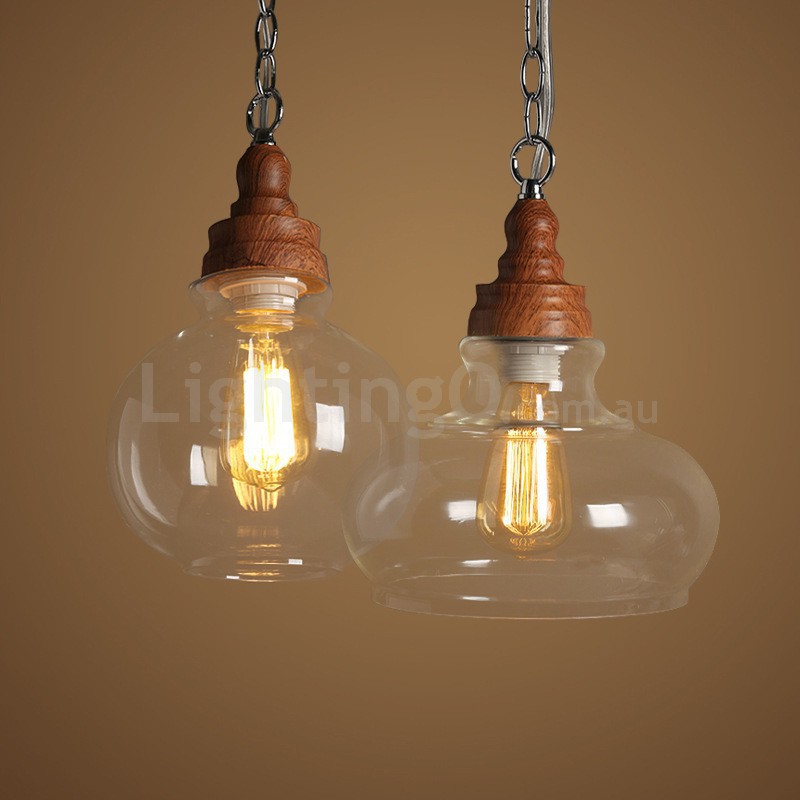 Retro Vintage Pendant Light with Glass Shade LightingO Australia