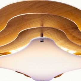 LED Wood Flush Mount Light