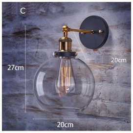 1 Light Rustic/Lodge Wall Light with Glass Shade