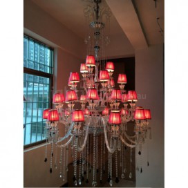 33 Light (12+12+6+3) 4 Tiers Clear Candle Style Crystal Chandelier