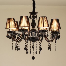 8 Light Black Candle Style Crystal Chandelier