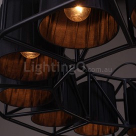 22 Light Industrial Style Steel Chandelier