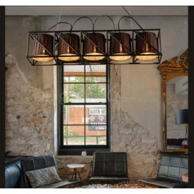 5 Light Industrial Style Steel Chandelier