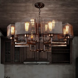 22 Light Industrial Style Steel Chandelier