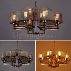 22 Light Industrial Style Steel Chandelier