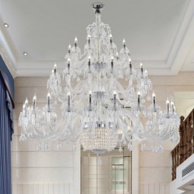 50 Light Clear Luxurious Huge Candle Style Crystal Chandelier