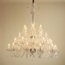 36 Light Clear Luxurious Candle Style Crystal Chandelier