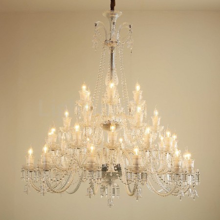 36 Light Clear Luxurious Candle Style Crystal Chandelier