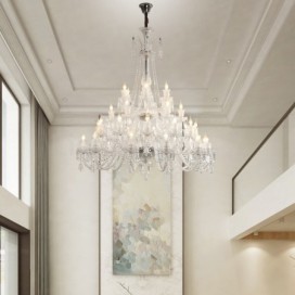 36 Light Clear Luxurious Candle Style Crystal Chandelier