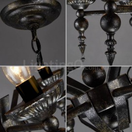 6 Light Industrial Style Steel Chandelier