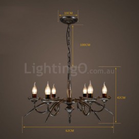 6 Light Industrial Style Steel Chandelier