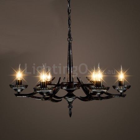 6 Light Industrial Style Steel Chandelier