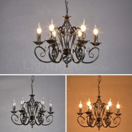 6 Light Industrial Style Steel Chandelier