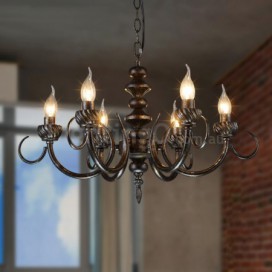 6 Light Industrial Style Steel Chandelier