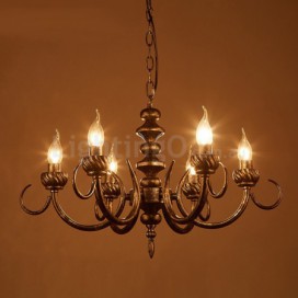6 Light Industrial Style Steel Chandelier
