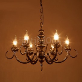 6 Light Industrial Style Steel Chandelier