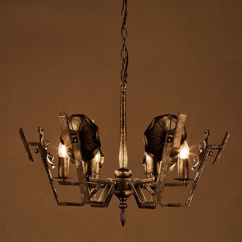 Industrial metal chandelier deals