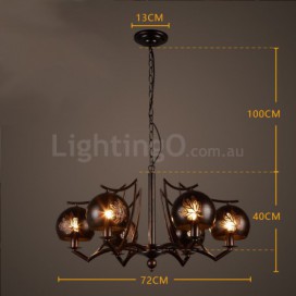 6 Light Industrial Style Steel Chandelier