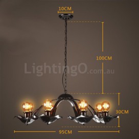 8 Light Industrial Style Steel Chandelier