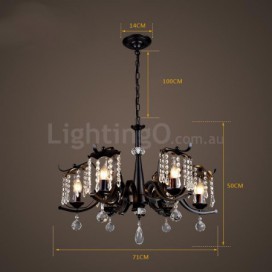 6 Light Industrial Style Steel Chandelier