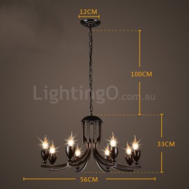 6 Light Industrial Style Steel Chandelier