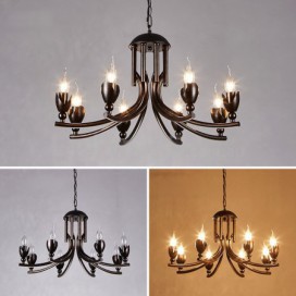 6 Light Industrial Style Steel Chandelier