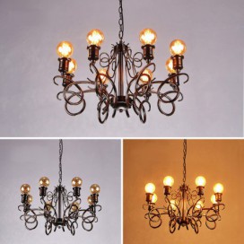 8 Light Industrial Style Steel Chandelier