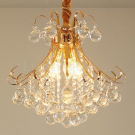 3 Light Gold Candle Style Crystal Chandelier