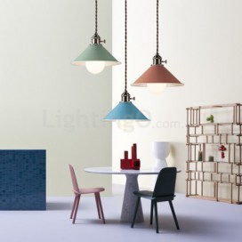 1 Light Modern/ Contemporary Steel Pendant Light with Steel Shade