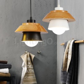 1 Light Modern/ Contemporary Wood Pendant Light with Shade