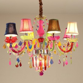 8 Light Multi Colours Candle Style Crystal Chandelier