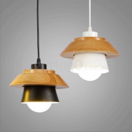 1 Light Modern/ Contemporary Wood Pendant Light with Shade