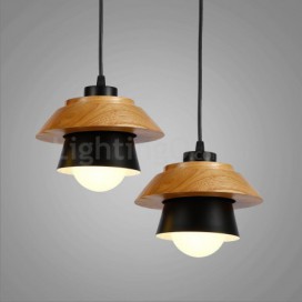 1 Light Modern/ Contemporary Wood Pendant Light with Shade