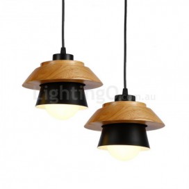 1 Light Modern/ Contemporary Wood Pendant Light with Shade