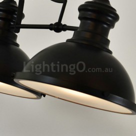 3 Light Retro Rustic Steel Pendant Light with Steel Shade