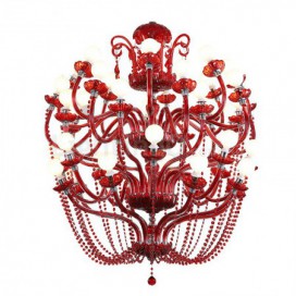 40 Light 40 Red Candle Style Crystal Chandelier
