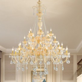 36 Light Champagne Candle Style Crystal Chandelier