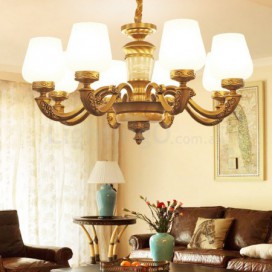 8 Light Zinc Alloy Marble Retro Luxurious Chandelier