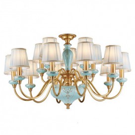 15 Light (10+5) 2 Tiers Luxurious Brass Chandelier