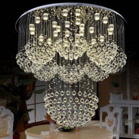 Round Modern K9 Crystal Sparkle Luxury Rain Drop Chandelier