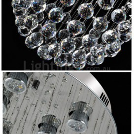 Round Modern K9 Crystal Sparkle Luxury Rain Drop Chandelier