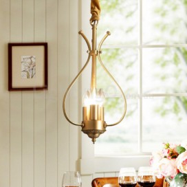 4 Light Retro Rustic Luxury Brass Chandelier