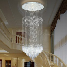 Round Modern K9 Crystal Sparkle Luxury Rain Drop Chandelier